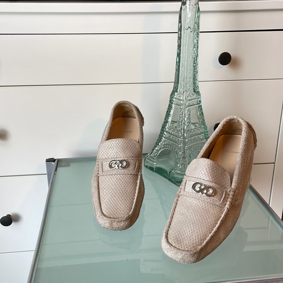 Cole Haan Shelby Logo II Beige Suede Driver Loafer 7.5 US - Picture 13 of 13